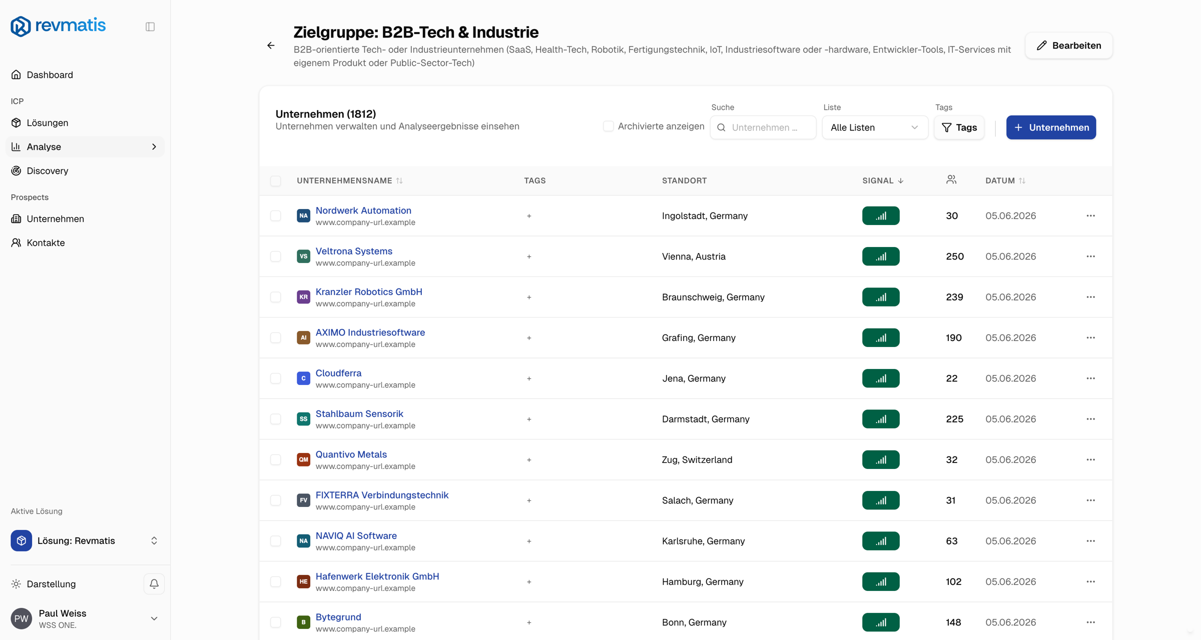 revmatis platform dashboard